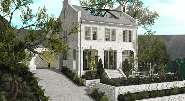 White Painted Brick Bloxburg Manor