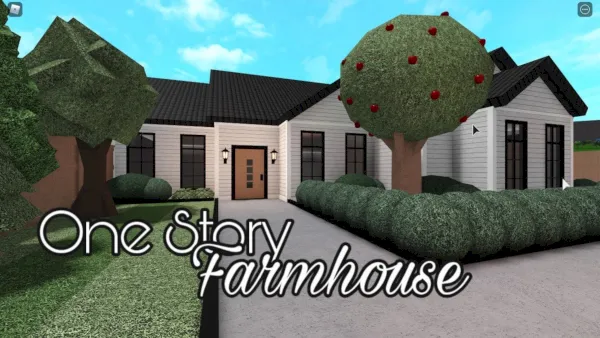 Cheap One Story Farmhouse - Bloxburg Speed Build (EXTERIOR ONLY).